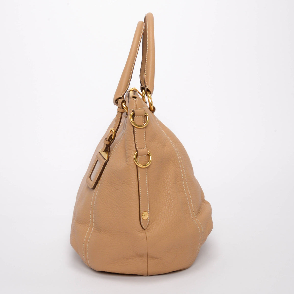 Prada Beige Grained Calfskin Vitello Daino Bag