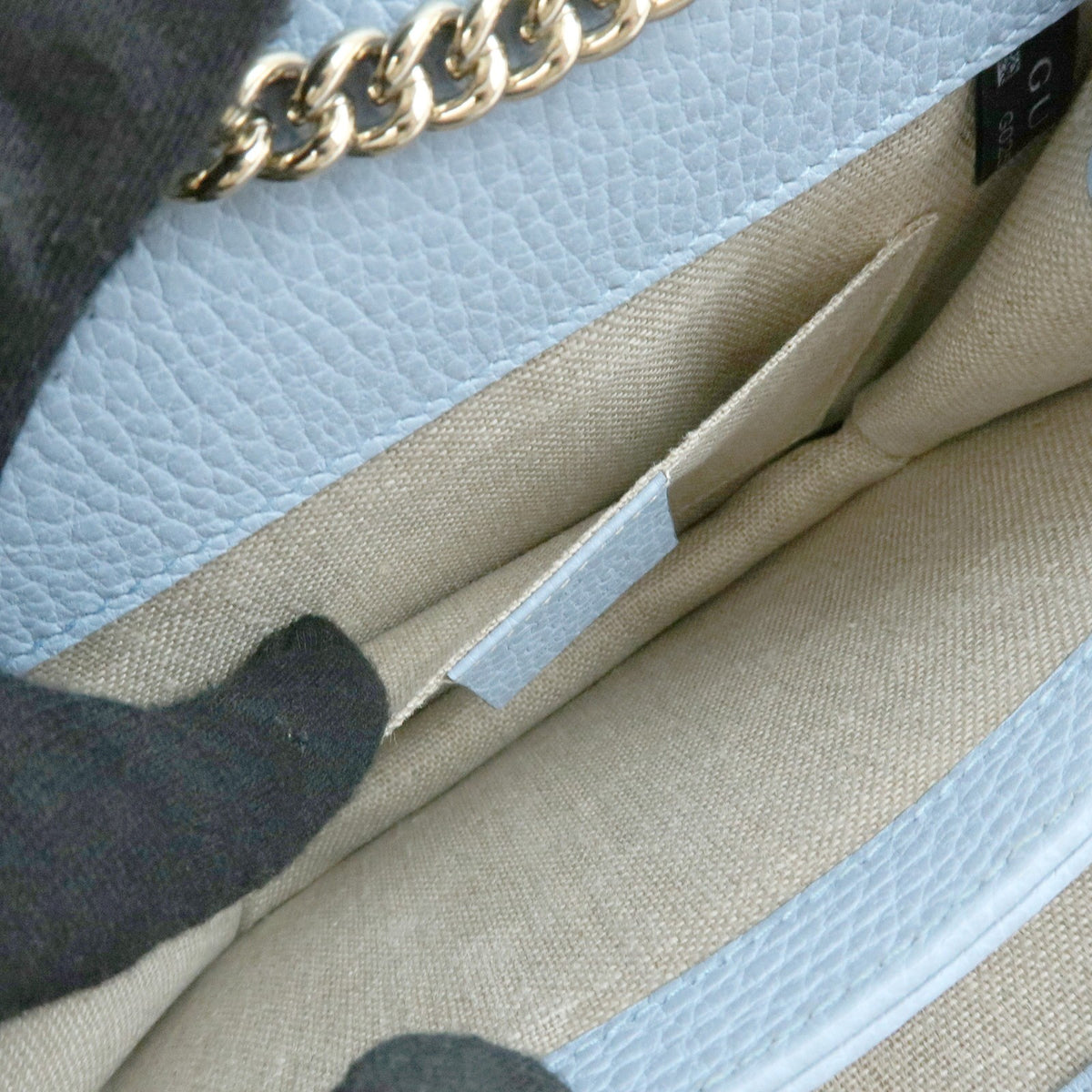 Gucci Light Blue Calfskin Interlocking G Shoulder Bag