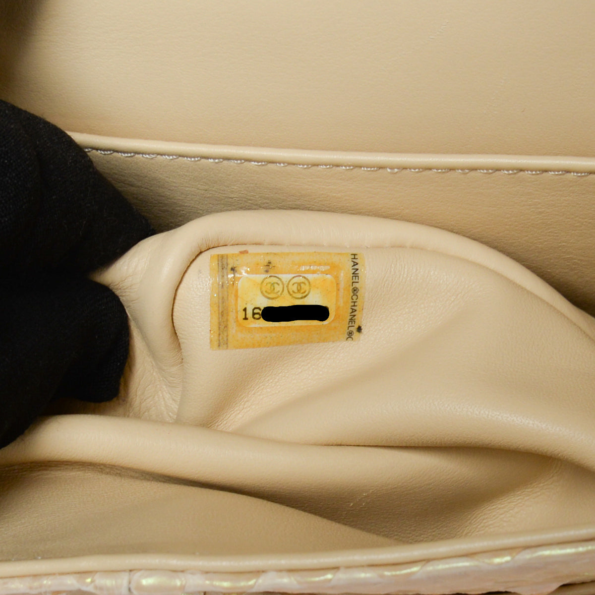 Chanel Light Beige Iridescent Python Large Double Flap Bag