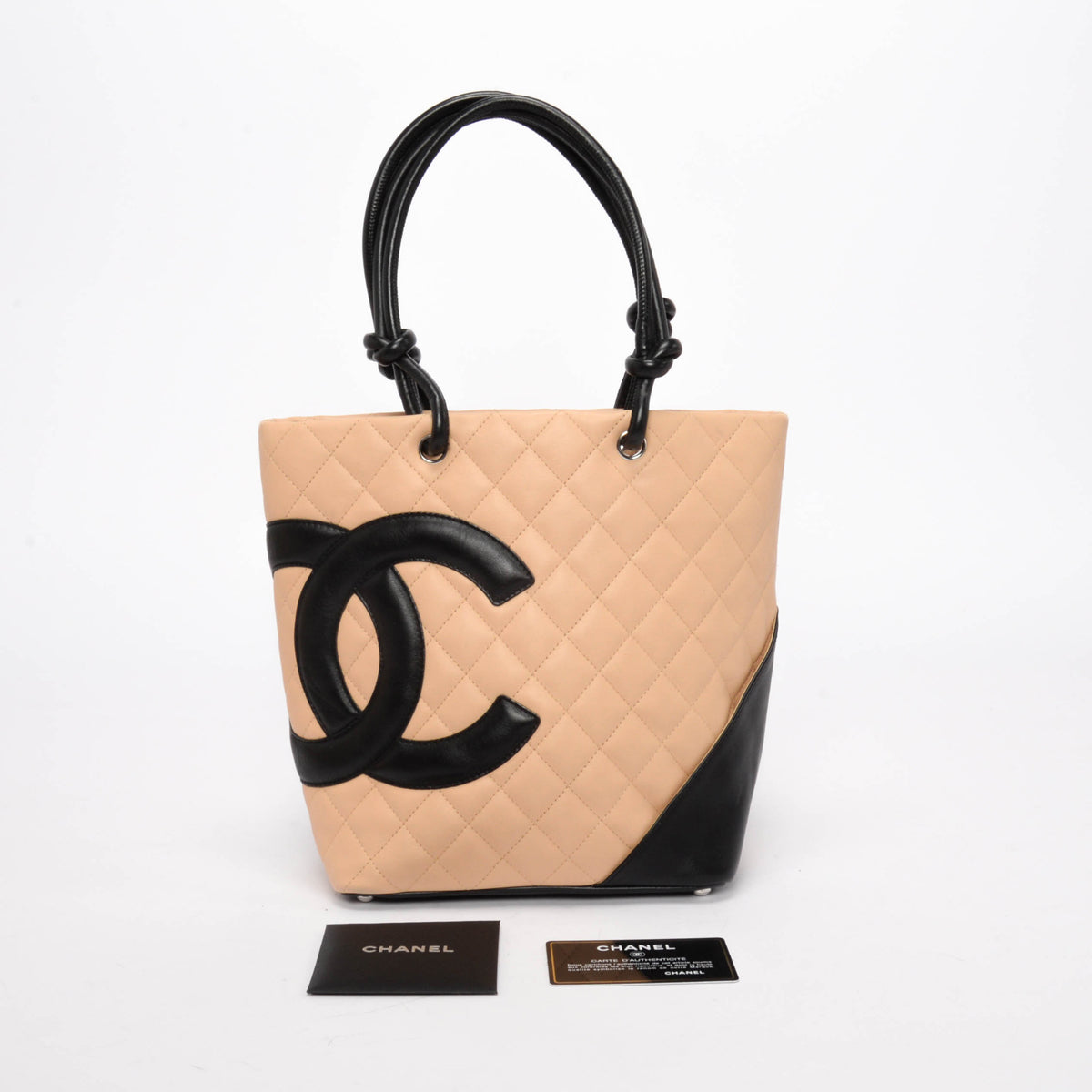 Chanel Beige Quilted Calfskin Medium Cambon Tote