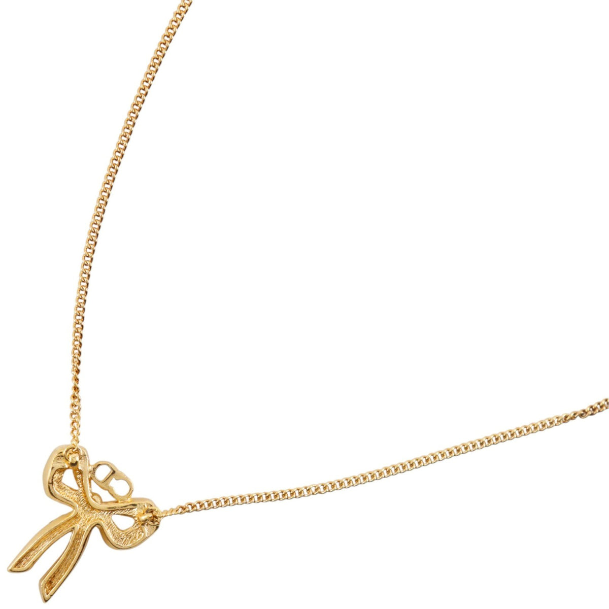 Dior Gold Tone Crystal Bow CD Pendant