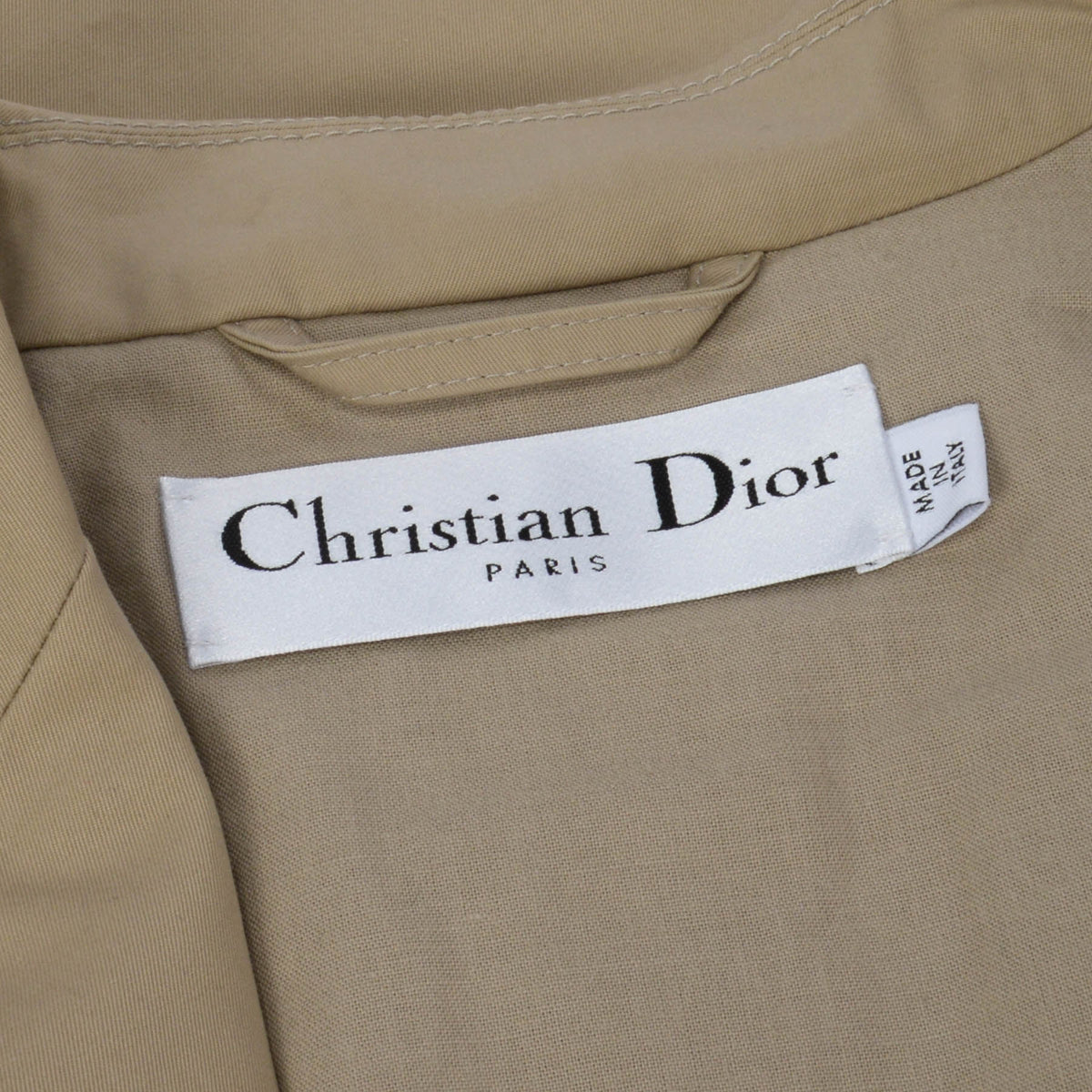 Dior Beige Cotton Bee Embroidered Trench Coat FR 36