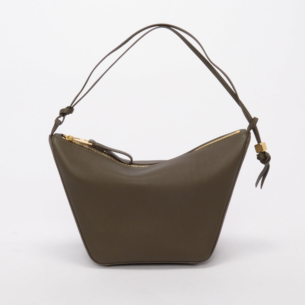 Loewe Olive Calfskin Braided Handle Mini Hammock Hobo + Strap