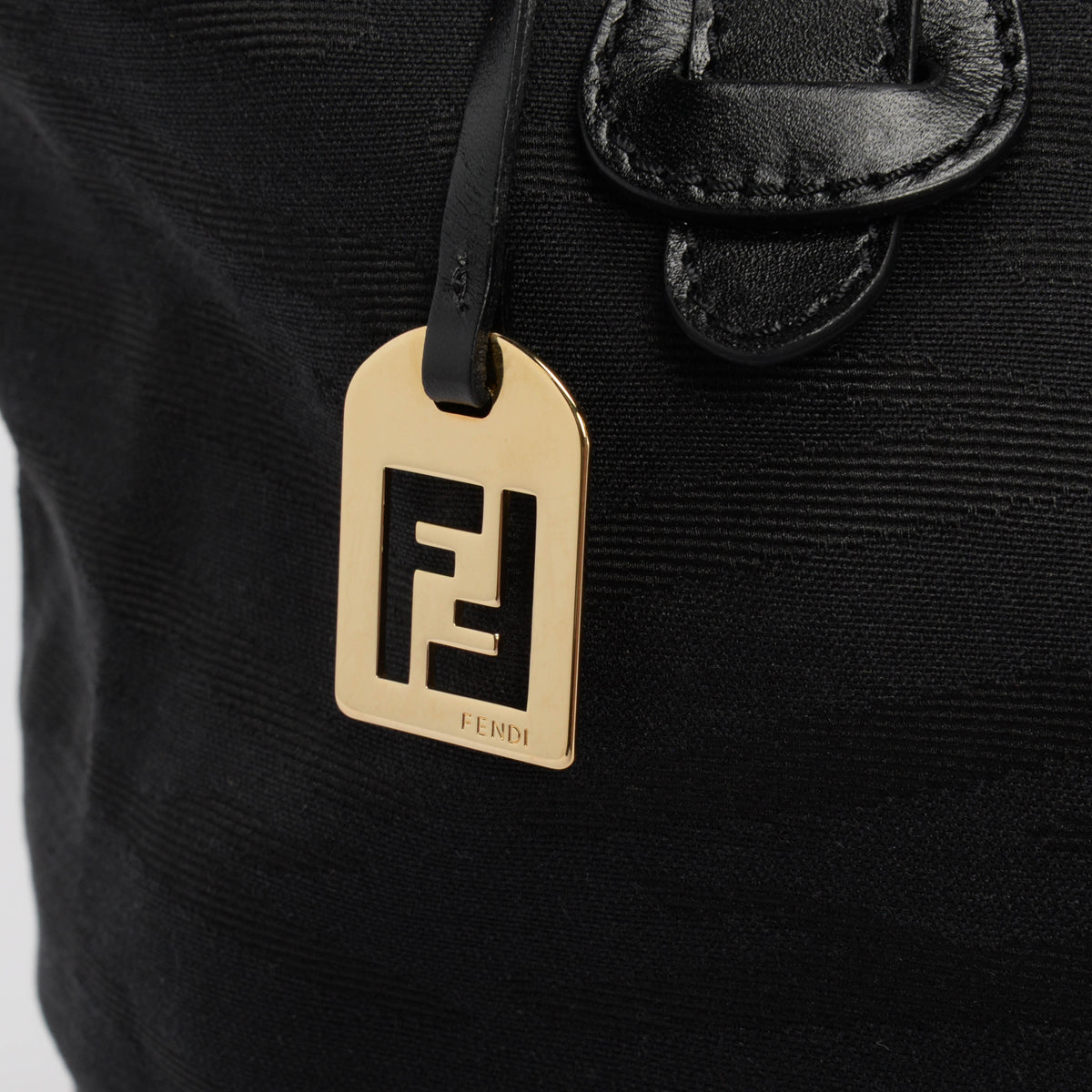 Fendi Black Nylon Tiger Print Tote