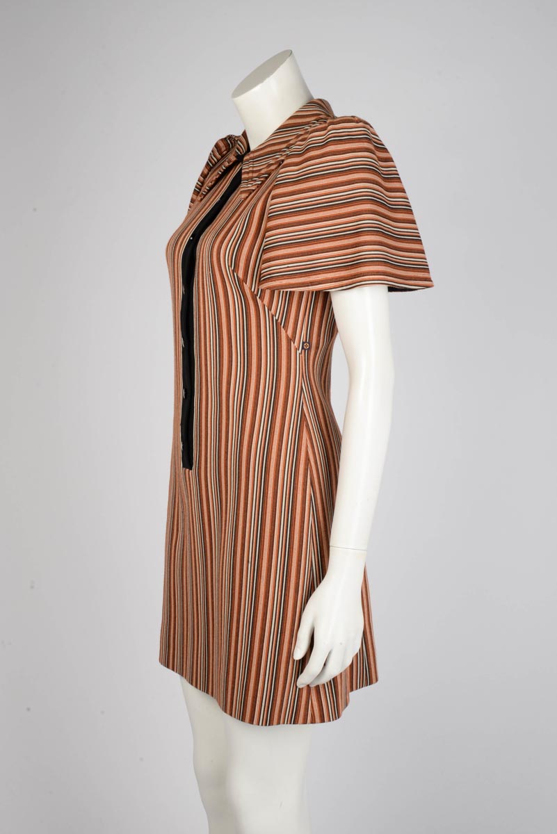 Louis Vuitton Tan Pinstriped Mini Dress FR 36