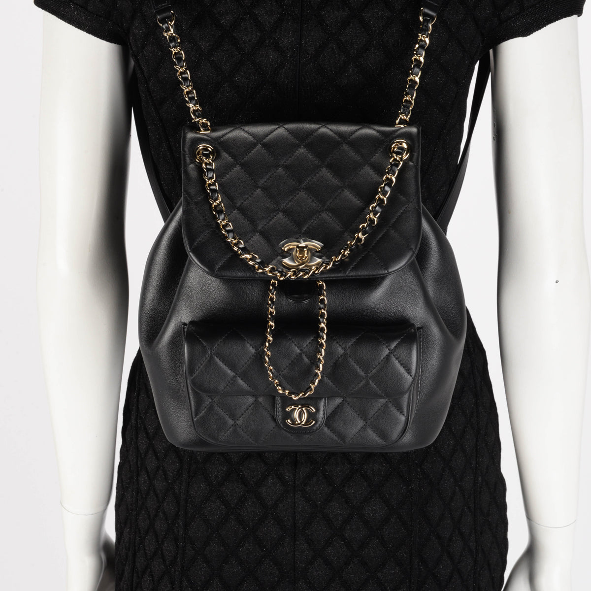 Chanel Black Quilted Calfskin Large Duma Backpack