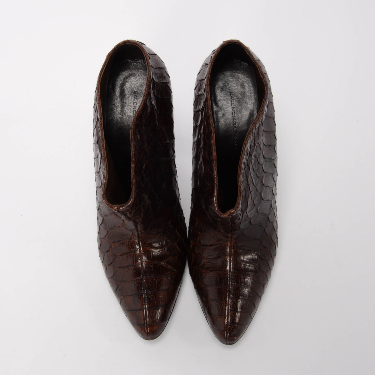 Balenciaga Brown Python Ankle Boots 38.5