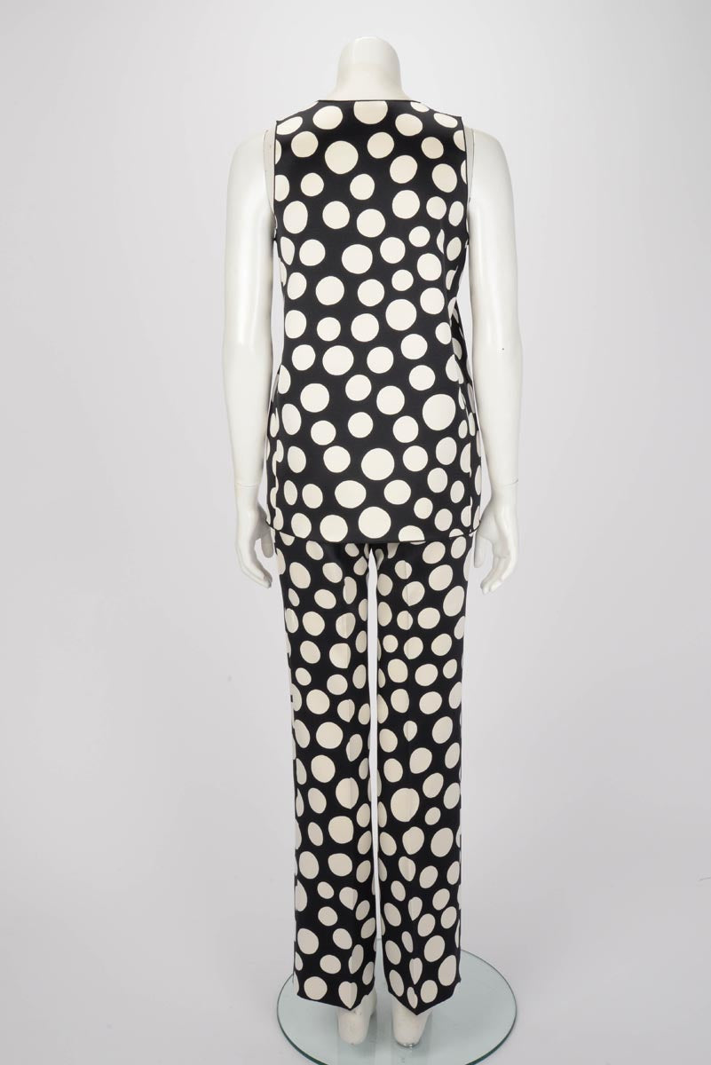 Celine Black & White Polka Dot Pant Suit FR 38