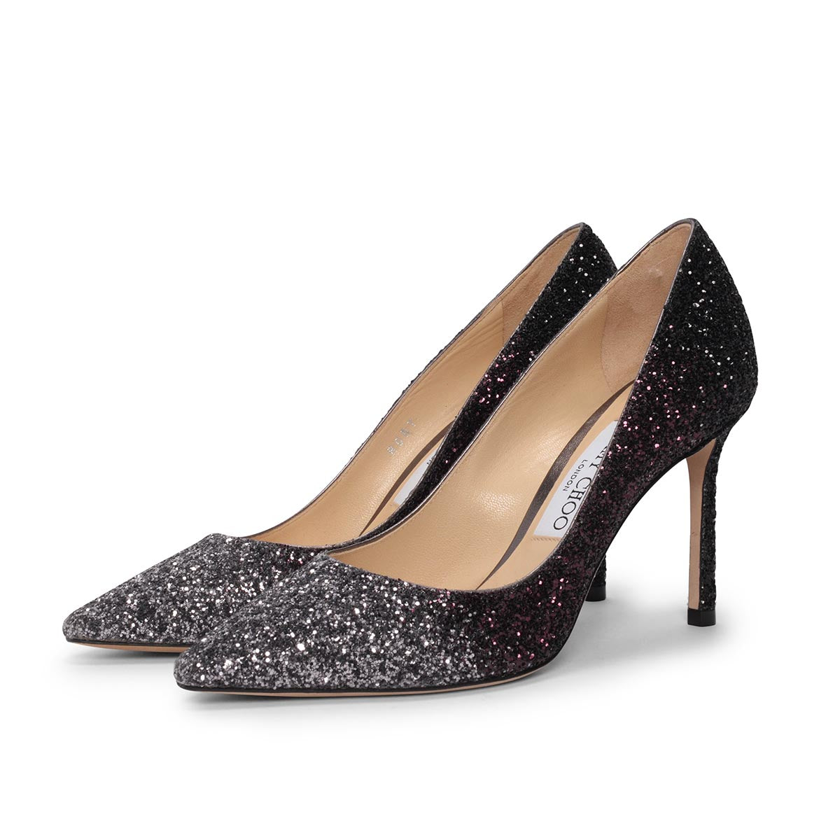 Jimmy Choo Black Ombre Glitter Romy Pumps 37