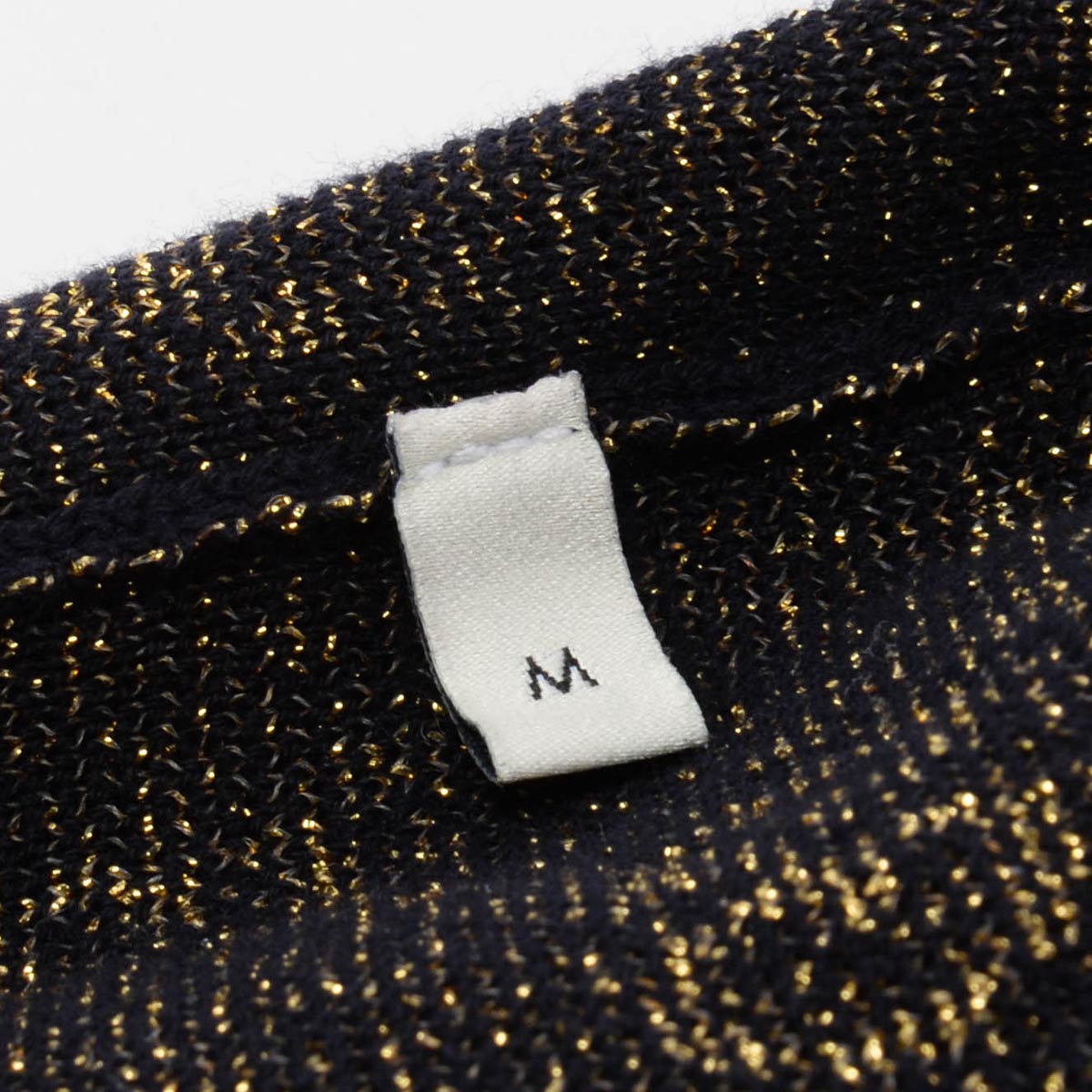 Gucci Navy & Gold Lurex Knit GG Monogram Top M