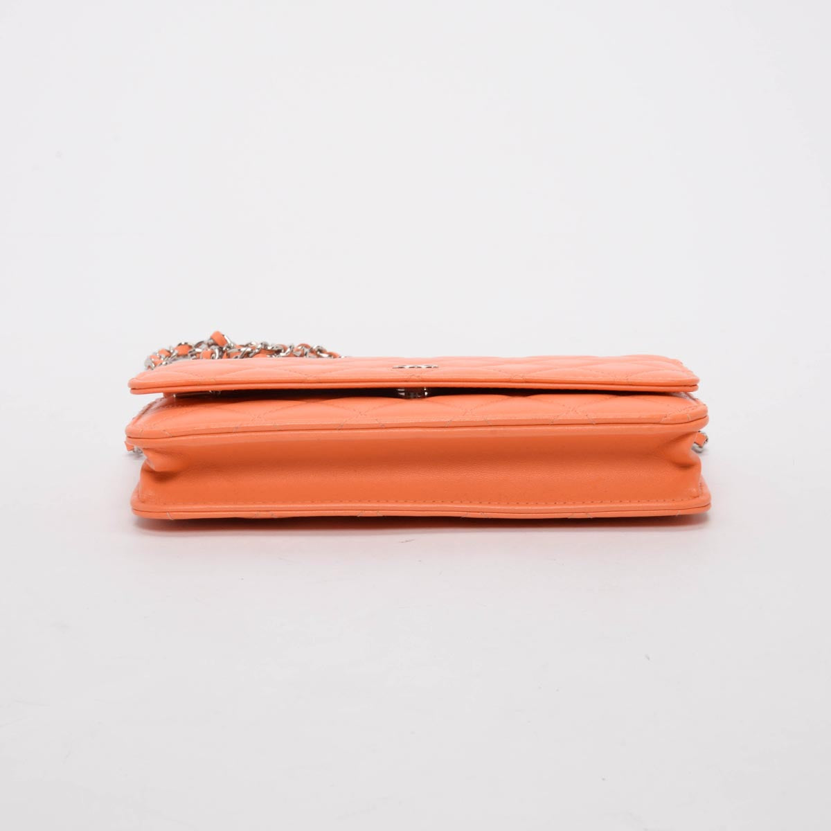 Chanel Light Orange Lambskin Wallet on Chain