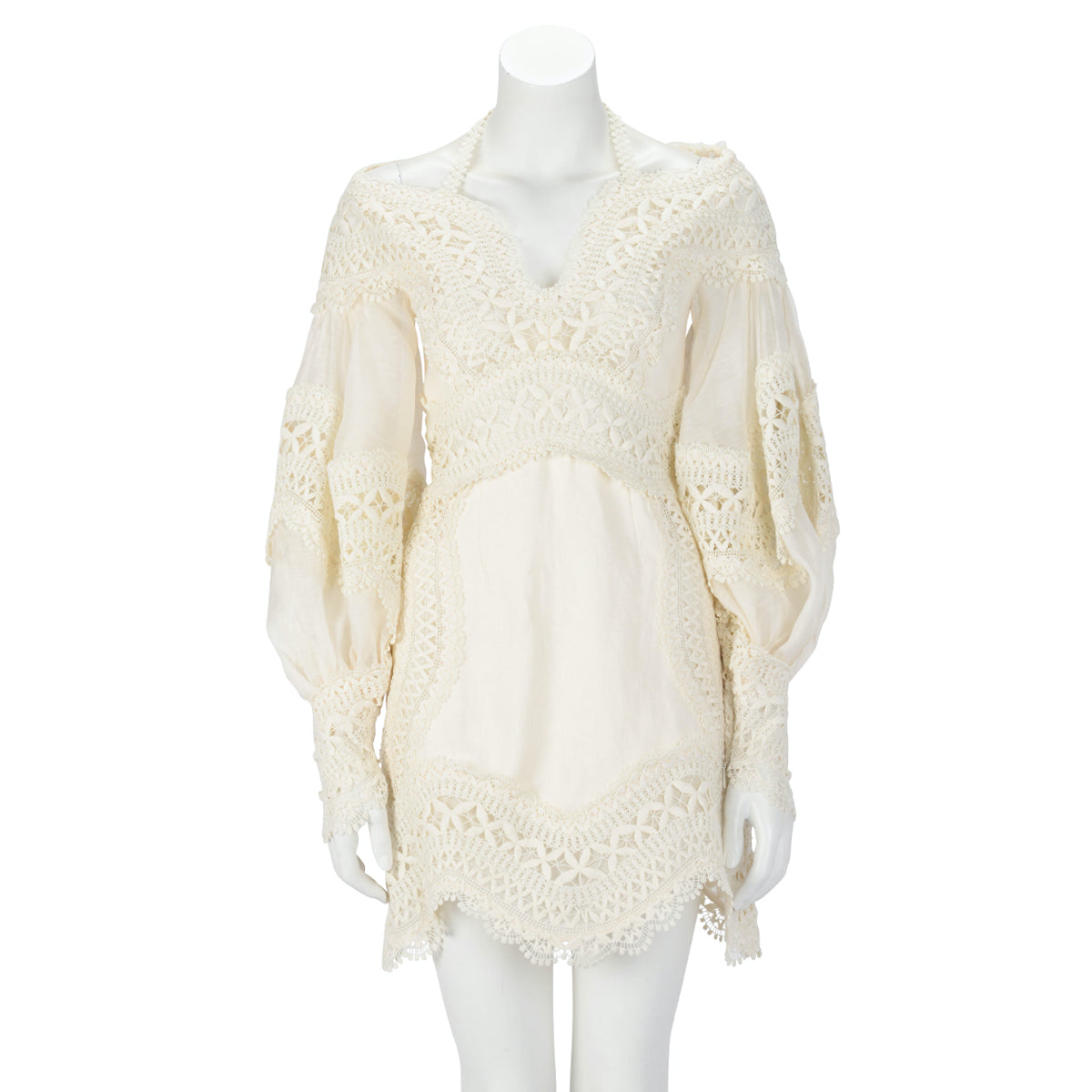 Zimmermann Cream Postcard Mini Dress 0