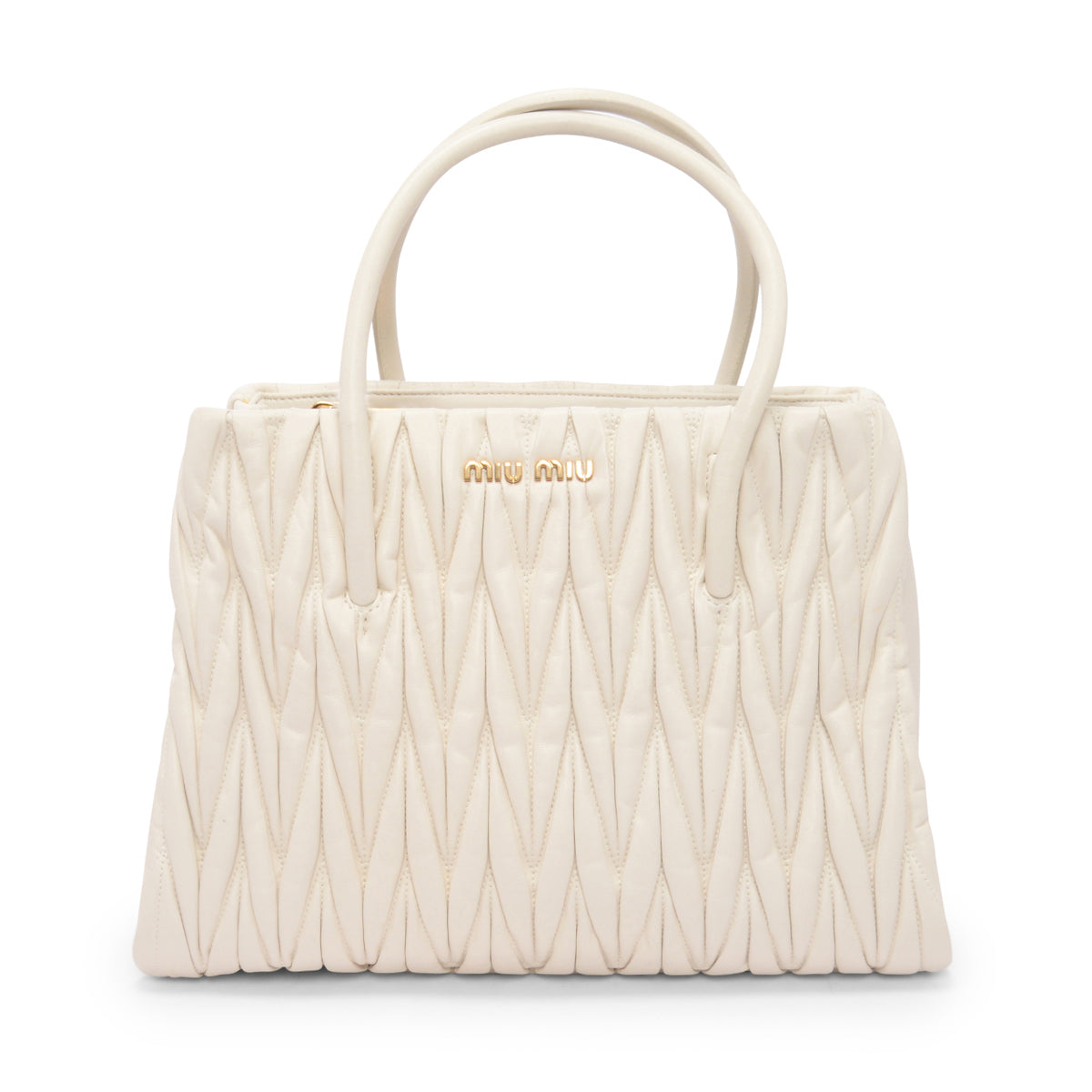 Miu Miu White Matelasse Small Tote