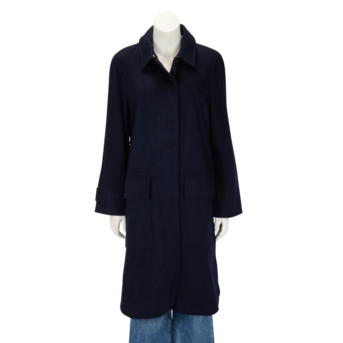 Burberry Navy Cashmere Dayrell Coat UK 8