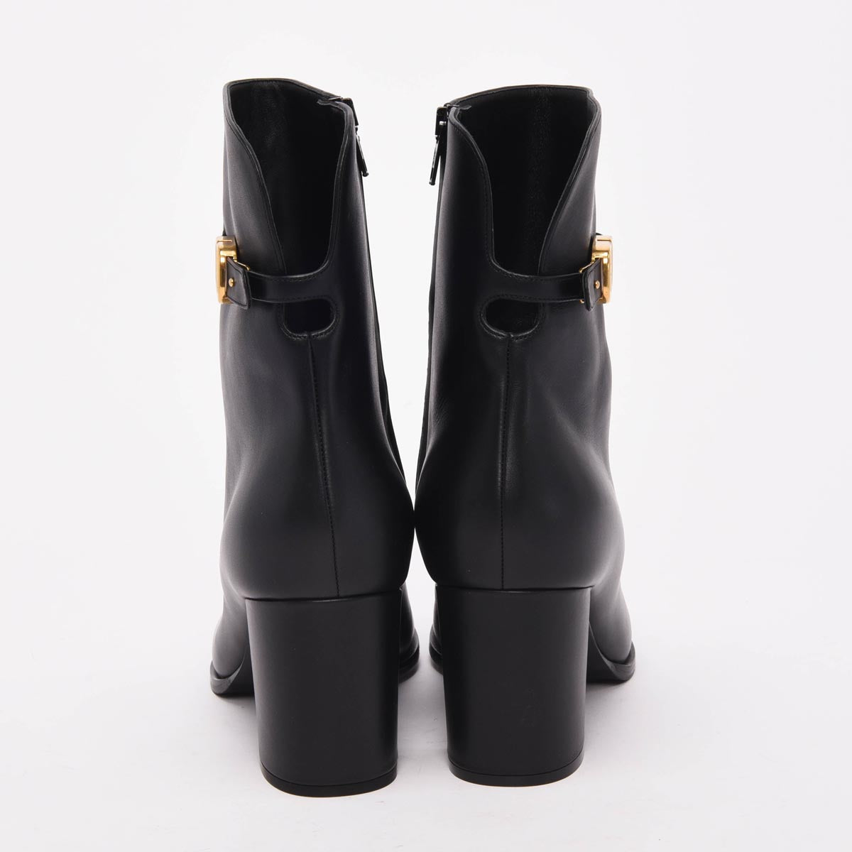 Valentino Black Calfskin V-Logo Ankle Boots 41