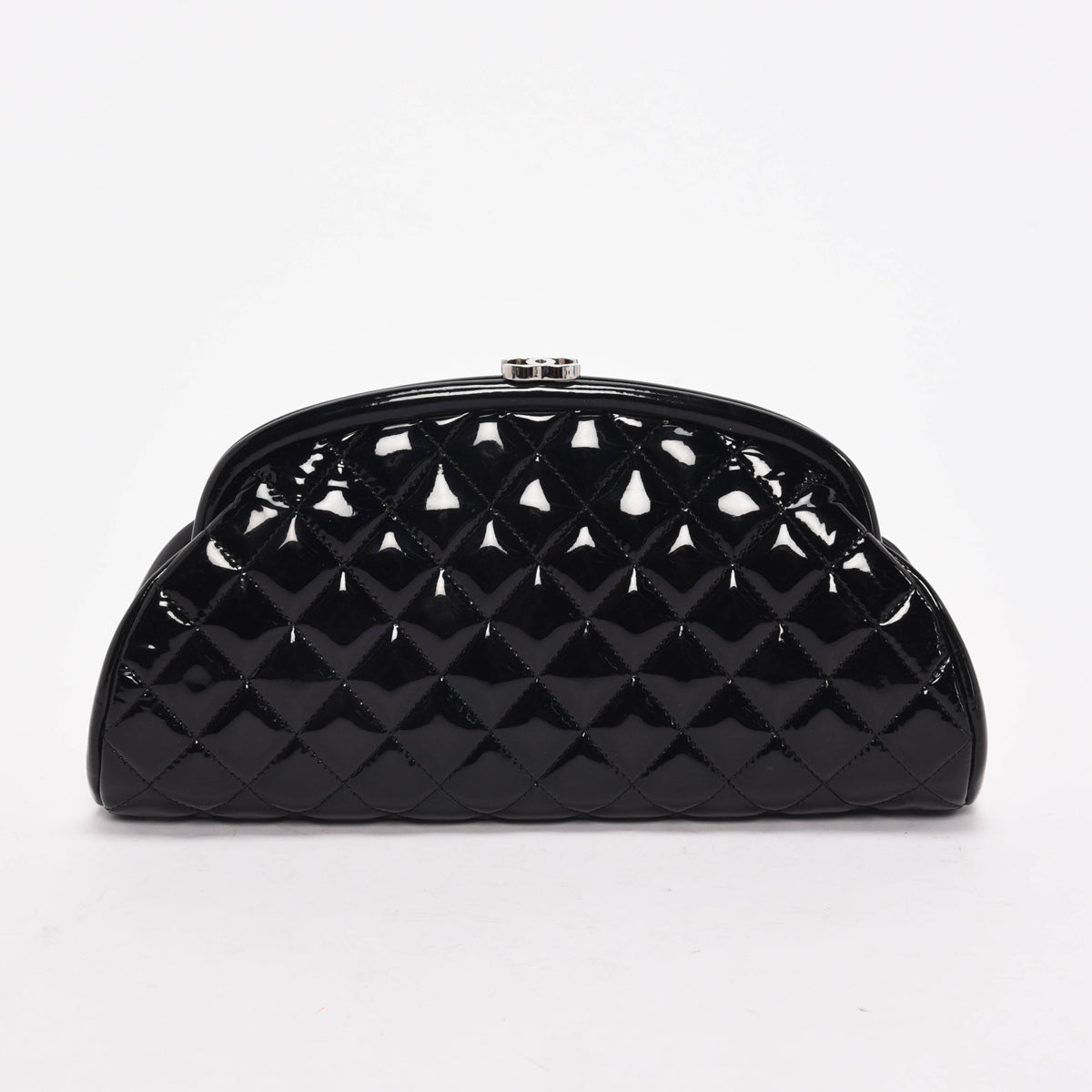 Chanel Black Quilted Patent Timeless CC Clutch