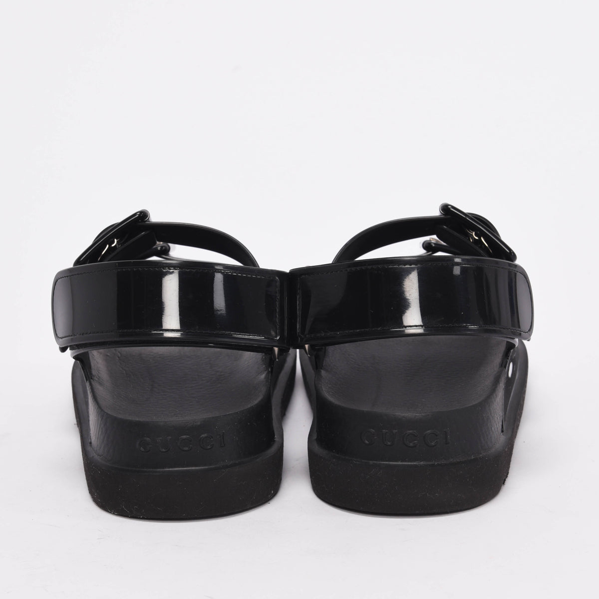 Gucci Black Rubber GG Isla Sandals 37
