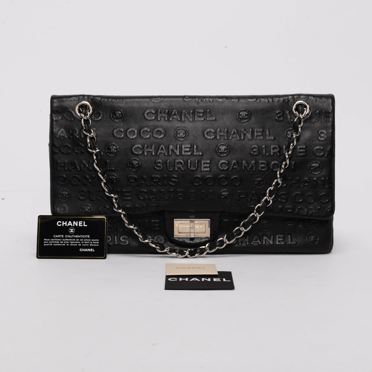 Chanel Black Unlimited Embossed Reissue 228 Flap Bag