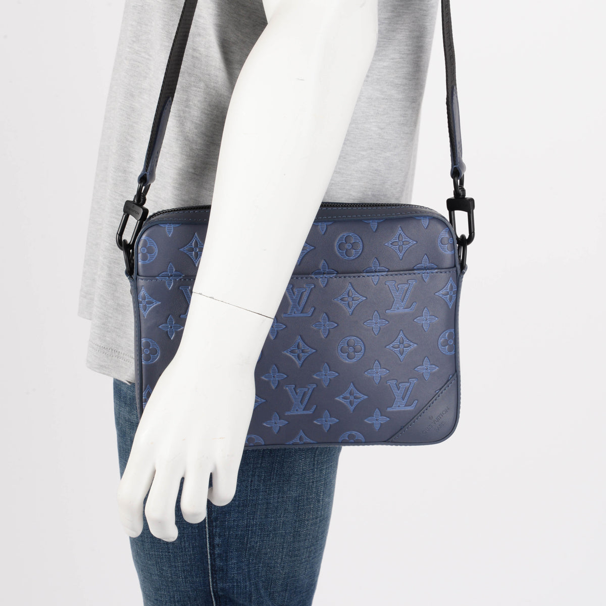 Louis Vuitton Blue Monogram Shadow Duo Messenger Bag