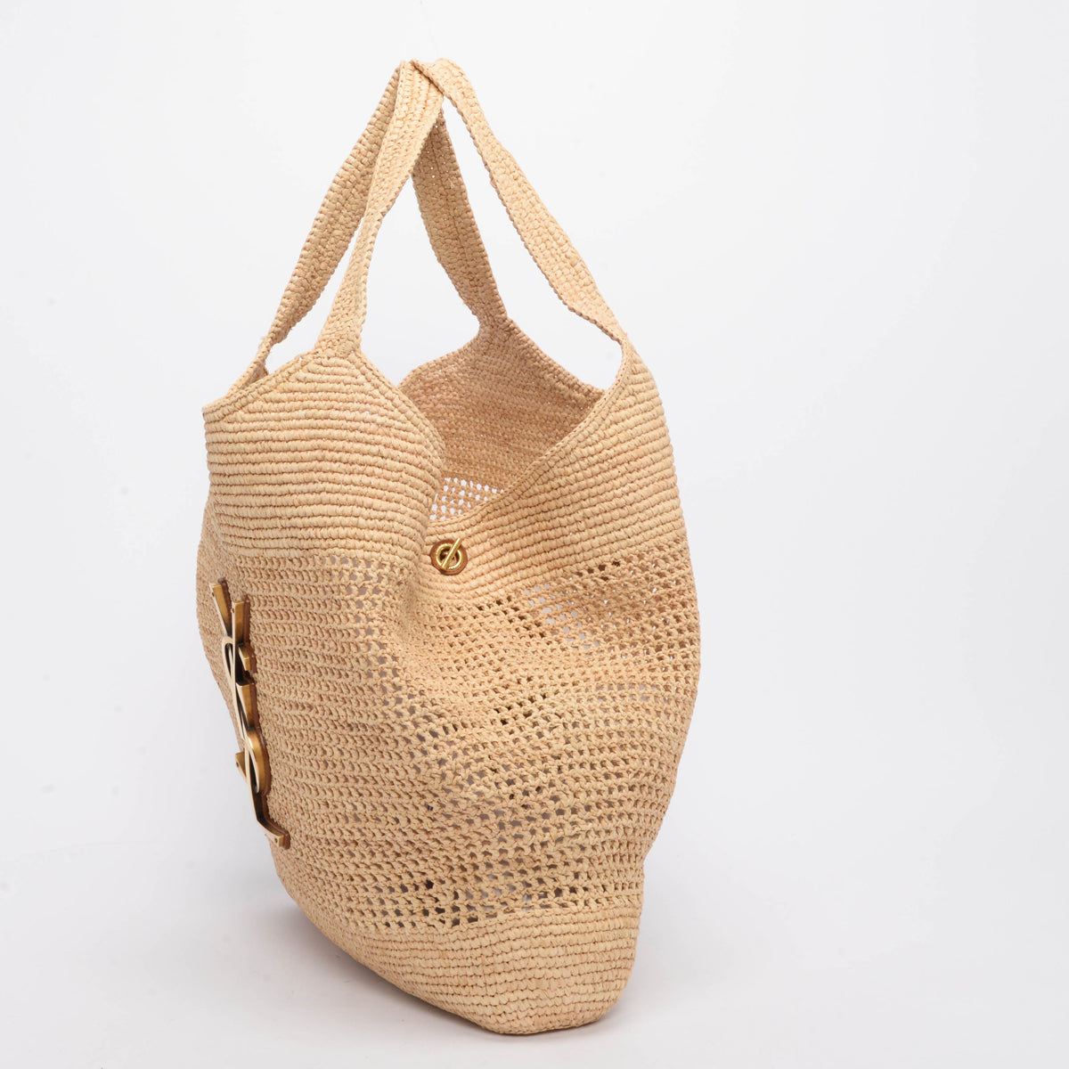 Saint Laurent Natural Raffia Icare Tote