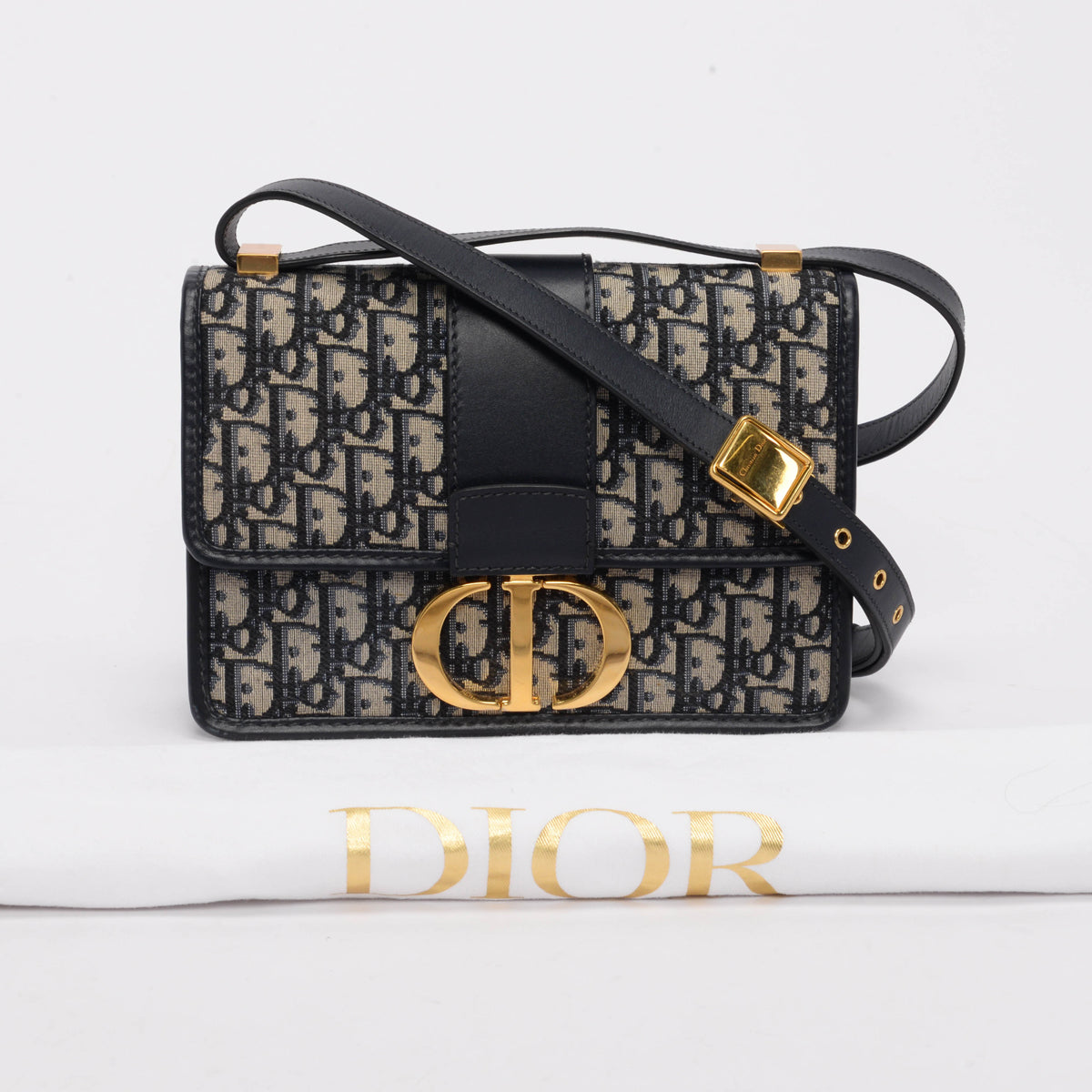 Dior Blue Oblique Jacquard 30 Montaigne Flap Bag