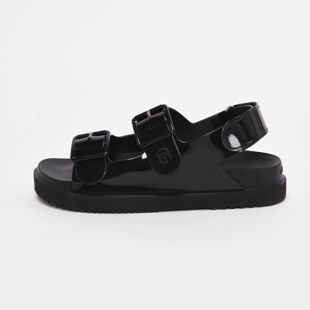 Gucci Black Rubber GG Isla Sandals 37