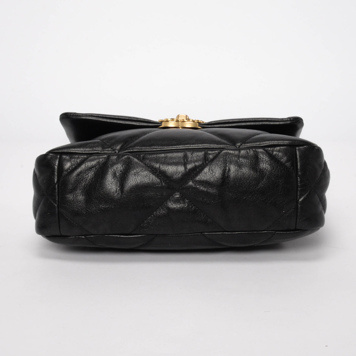 Chanel Black Quilted Goatskin Medium 19 Flap Bag