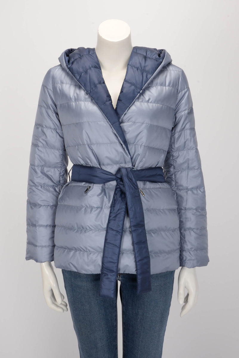 Max Mara Weekend Blue Quilted Nylon Reversible Puffer Jacket IT 38