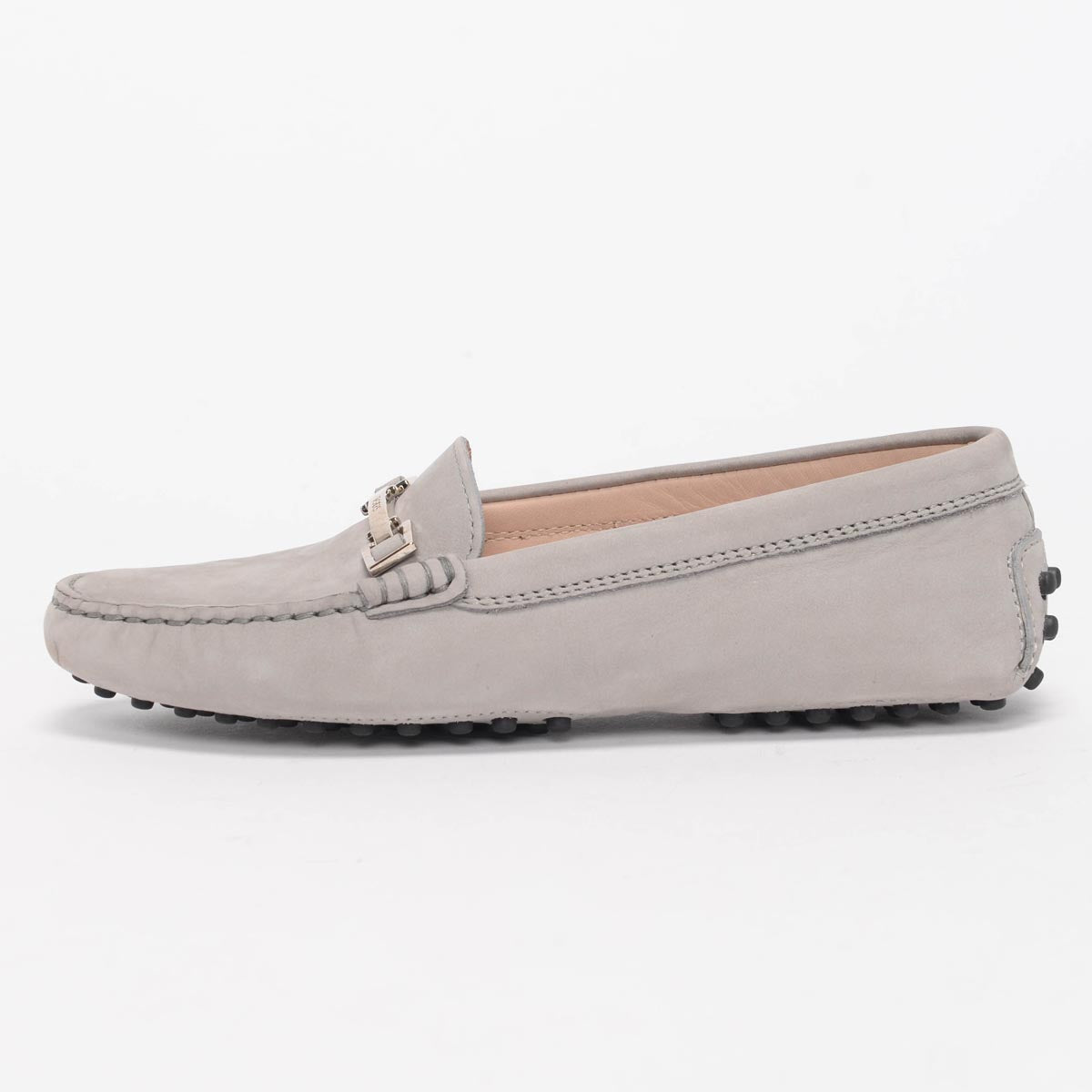 Tod's Grey Suede Gommini Moccasin Flats