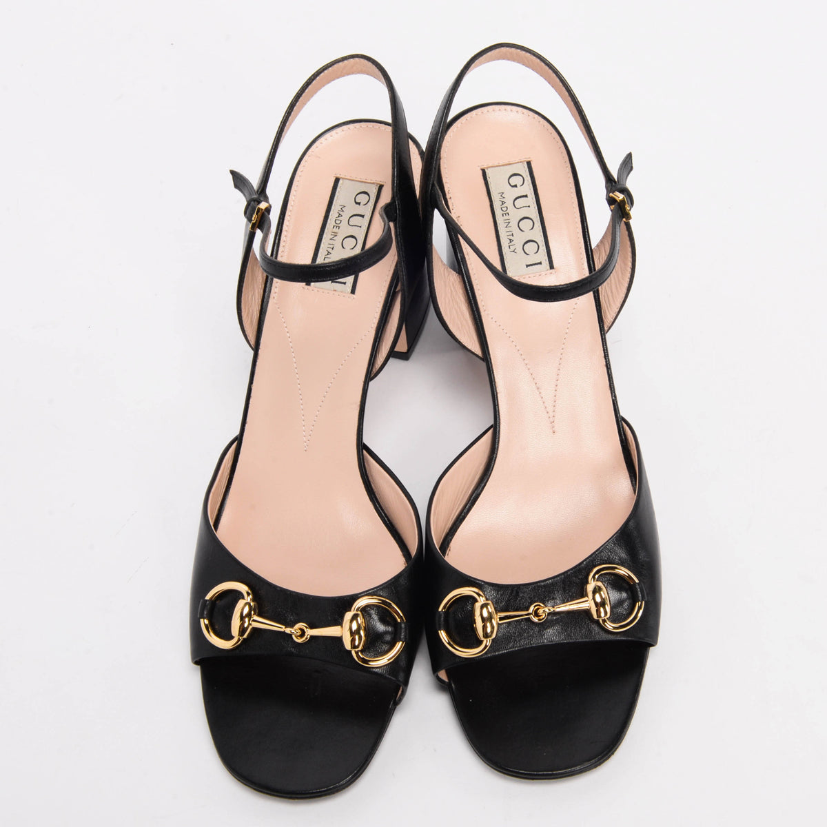 Gucci Black Calfskin Horsebit Sandals 39.5