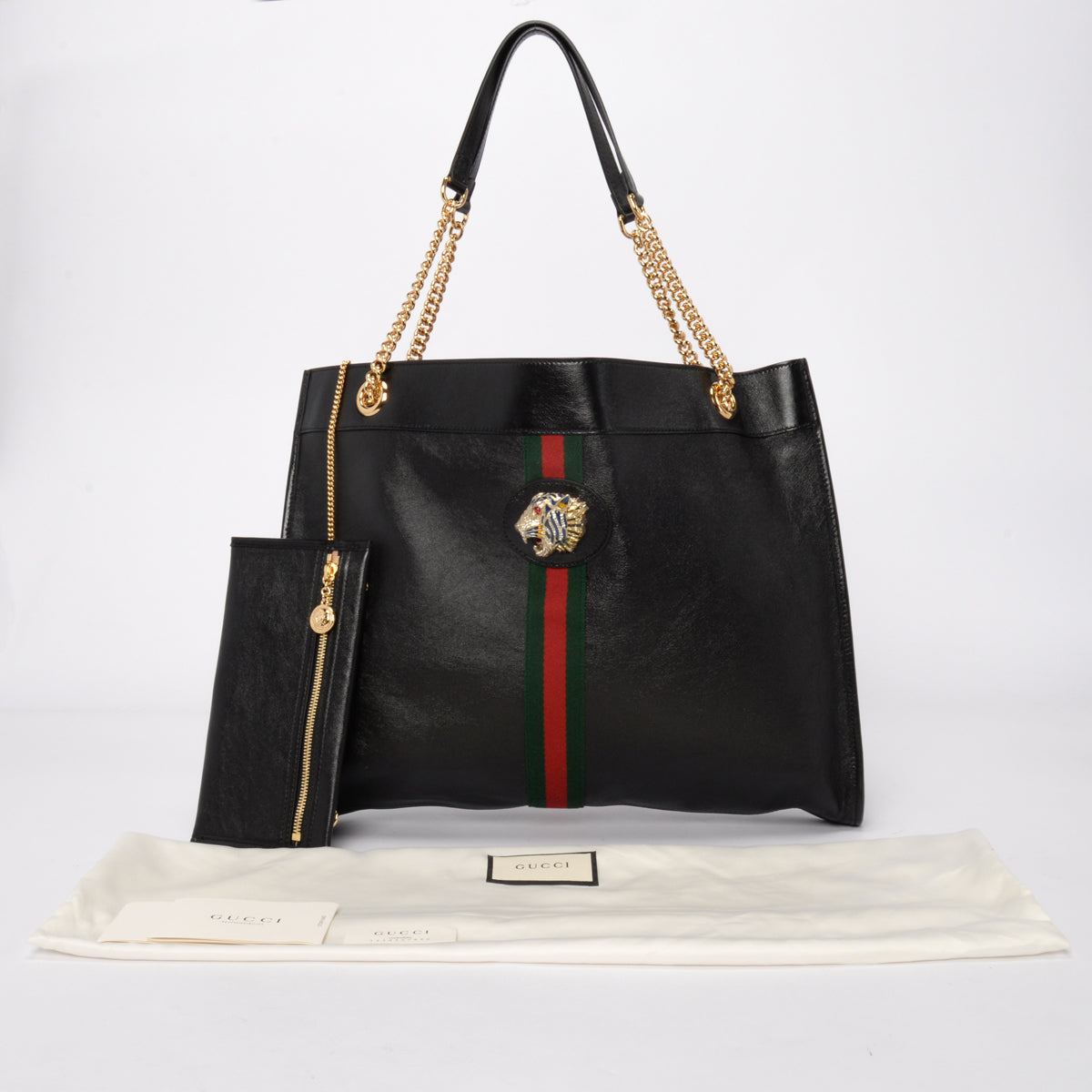 Gucci Black Calfskin Large Rajah Tote