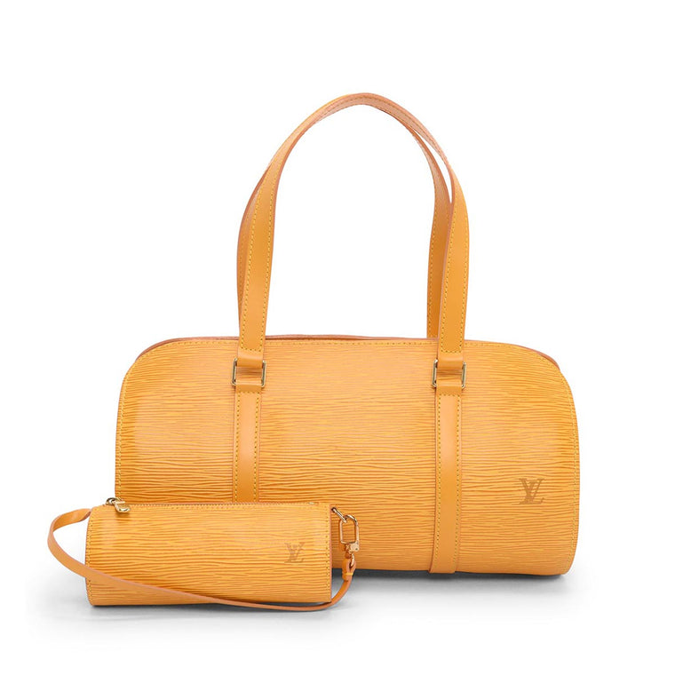Louis Vuitton Yellow Epi Leather Papillion 30 + Mini Pouch Shoulder Bag