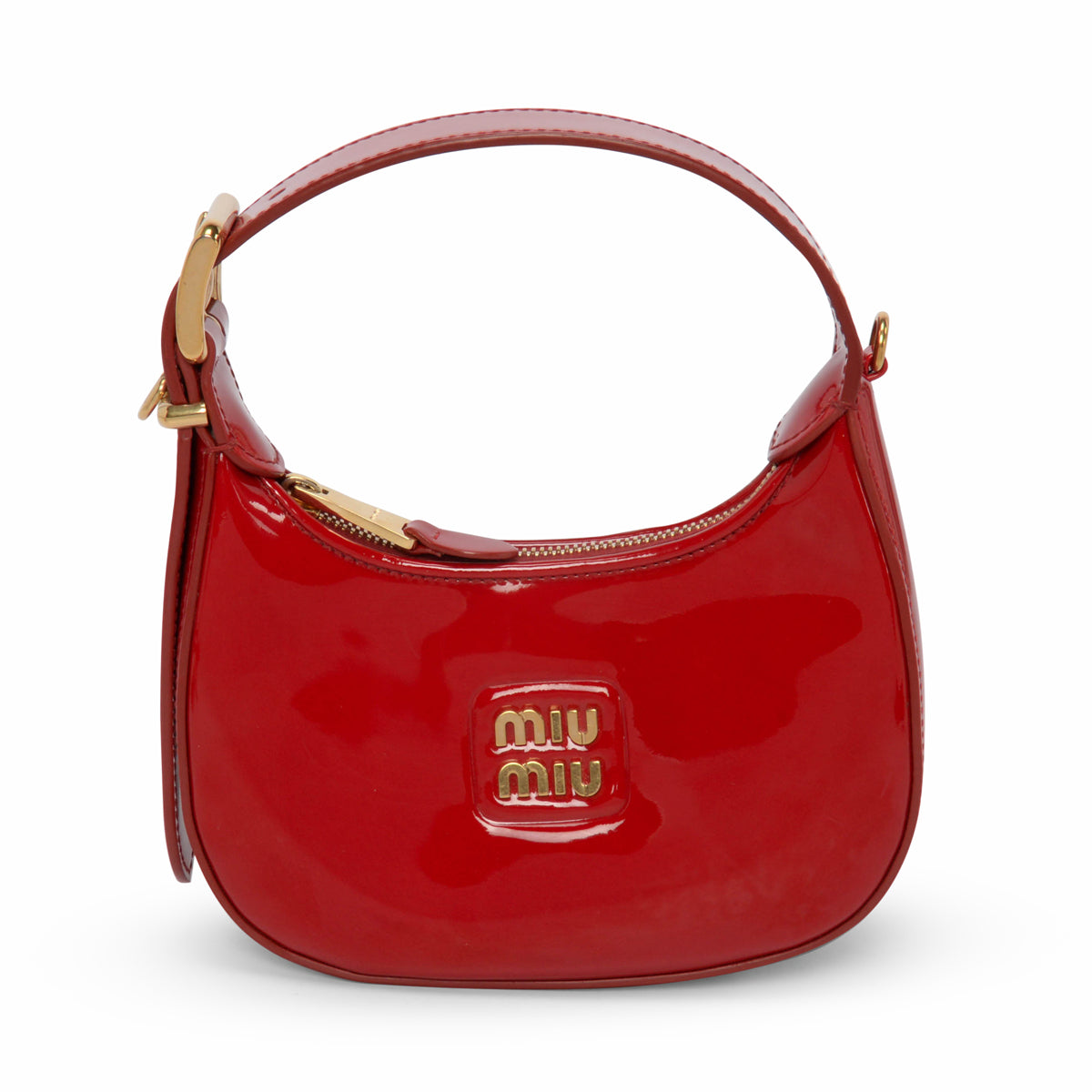 Miu Miu Red Patent Mini Hobo Bag