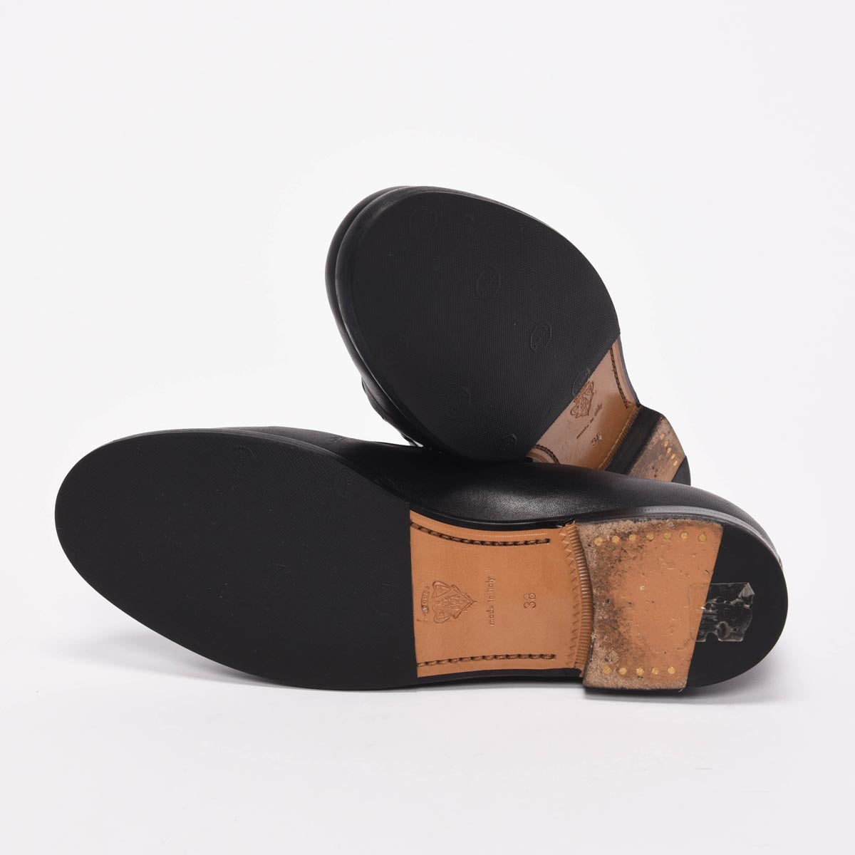 Gucci Black Malaga Kid Jordaan Crystal Horsebit Loafers 38