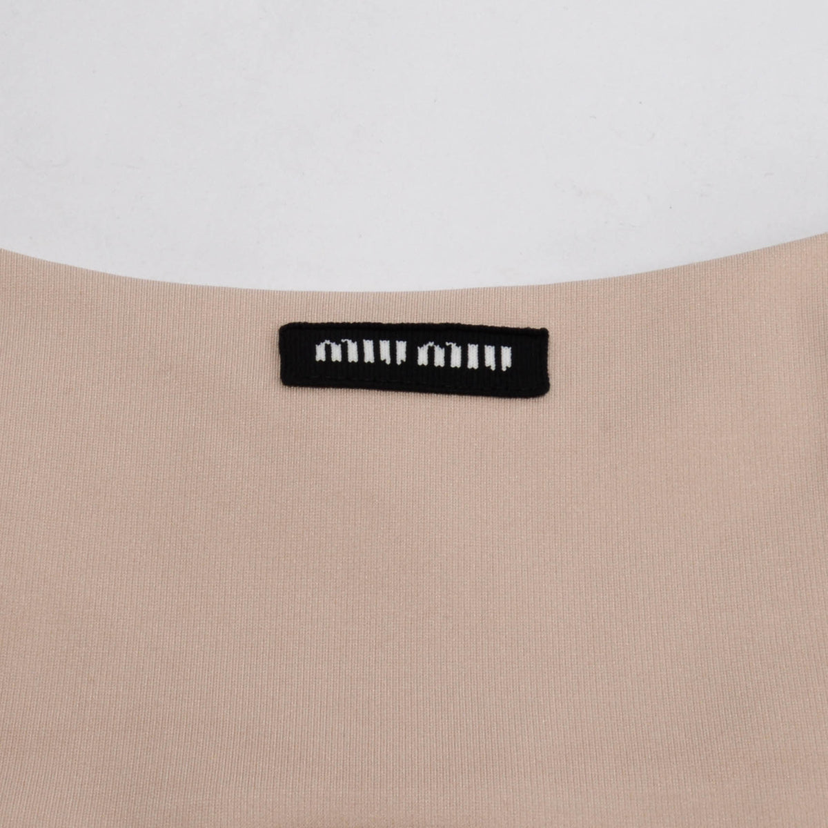 Miu Miu Cammeo Jersey Stretch Logo Patch Crop Top IT 36