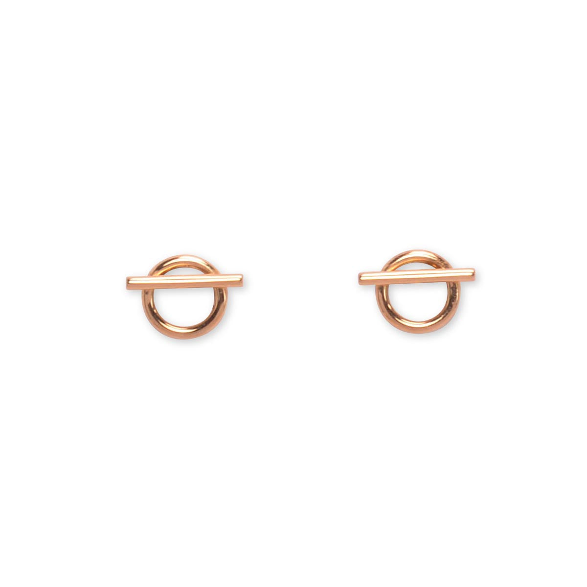 Hermes 18k Rose Gold Echappee Small Model Earrings