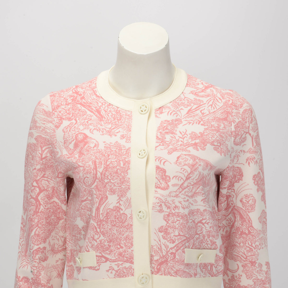 Dior Pink Toile de Jouy Sauvage Cropped Jacket FR 34