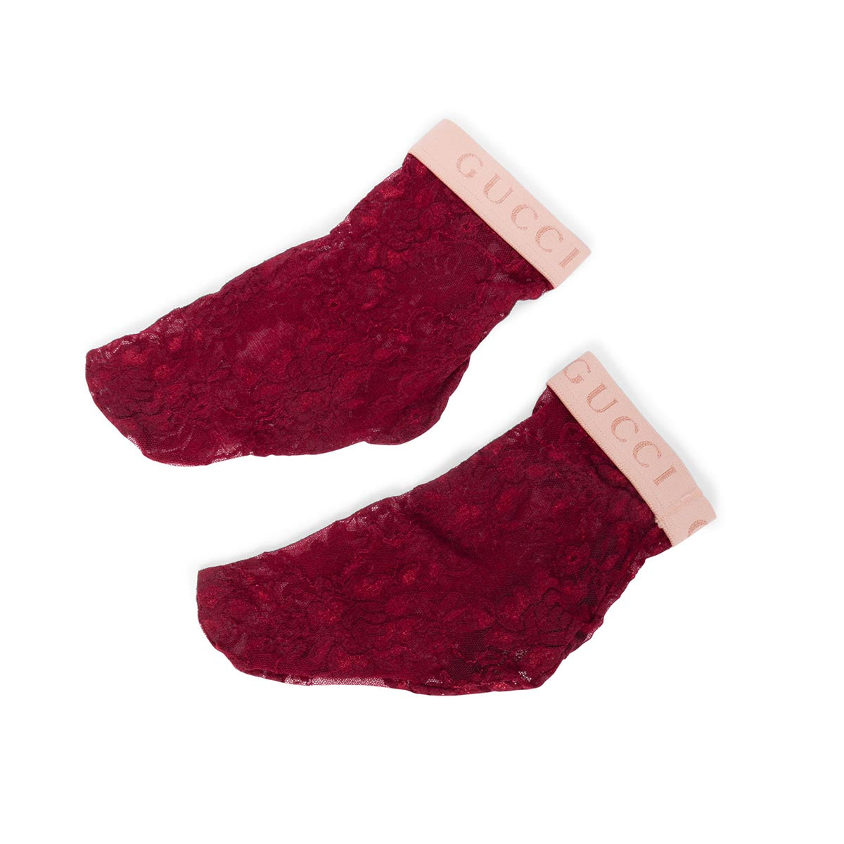 Gucci Burgundy Lace Ankle Socks