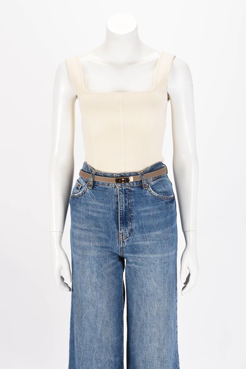 Hermes Etoupe Epsom Kelly 18 Belt RGHW