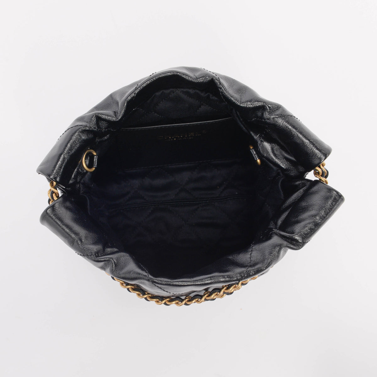 Chanel Black Shiny Calfskin 22 Mini Bag