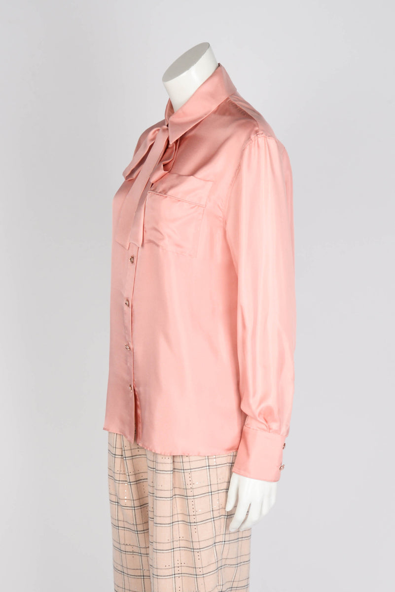 Zimmermann Pink Silk Twill Pyjama Shirt AU 1