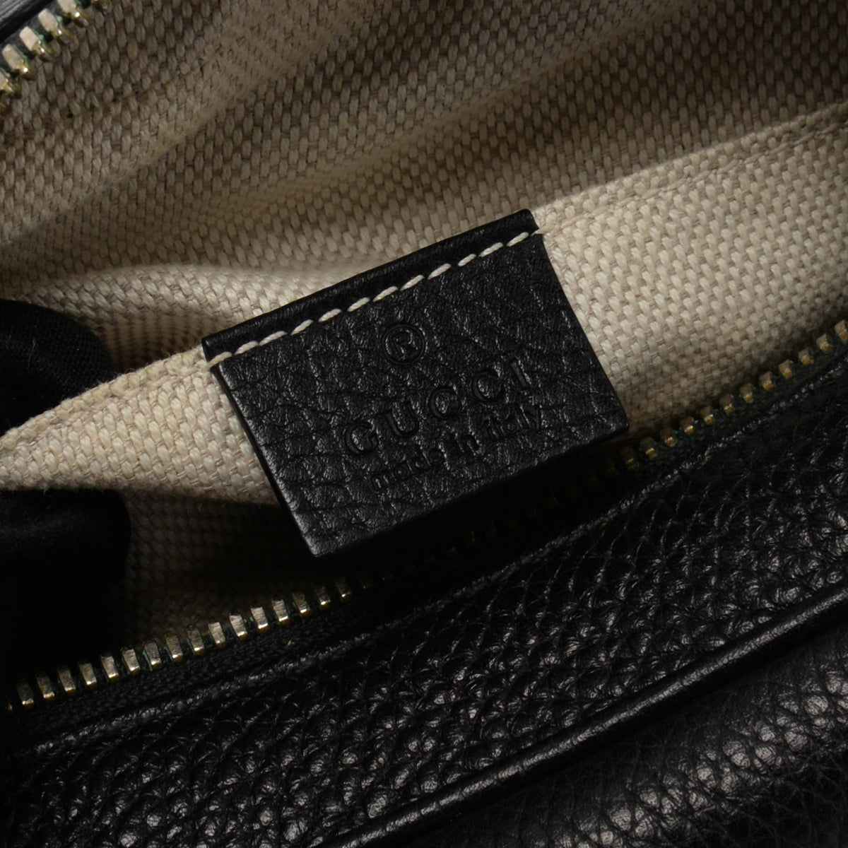 Gucci Black Grained Calfskin Soho Disco Bag