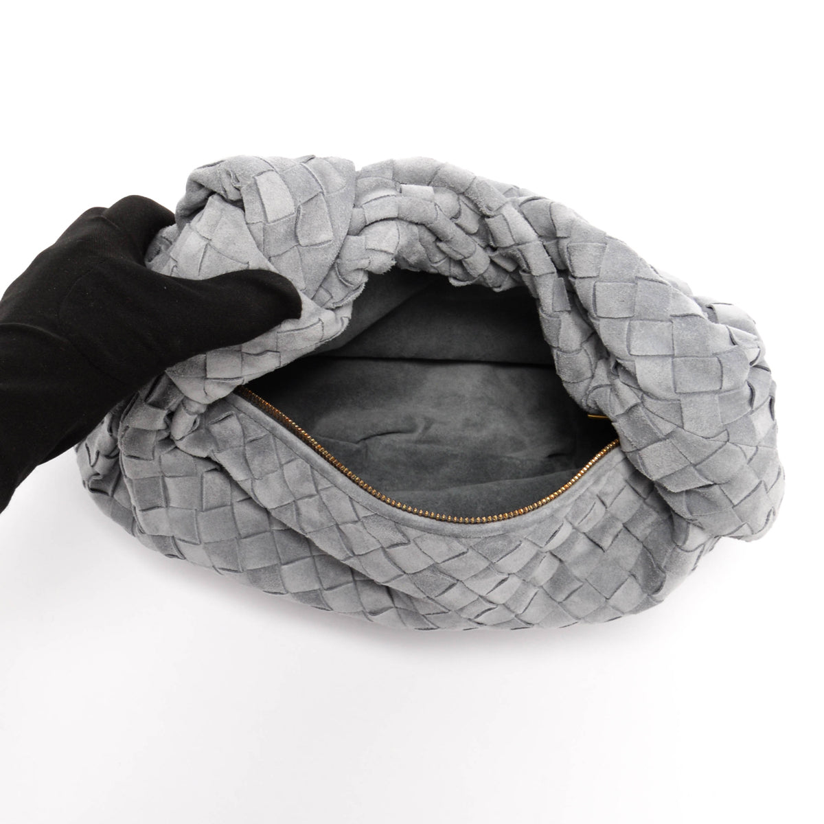 Bottega Veneta Cloudy Indigo Suede Intrecciato Small Jodie