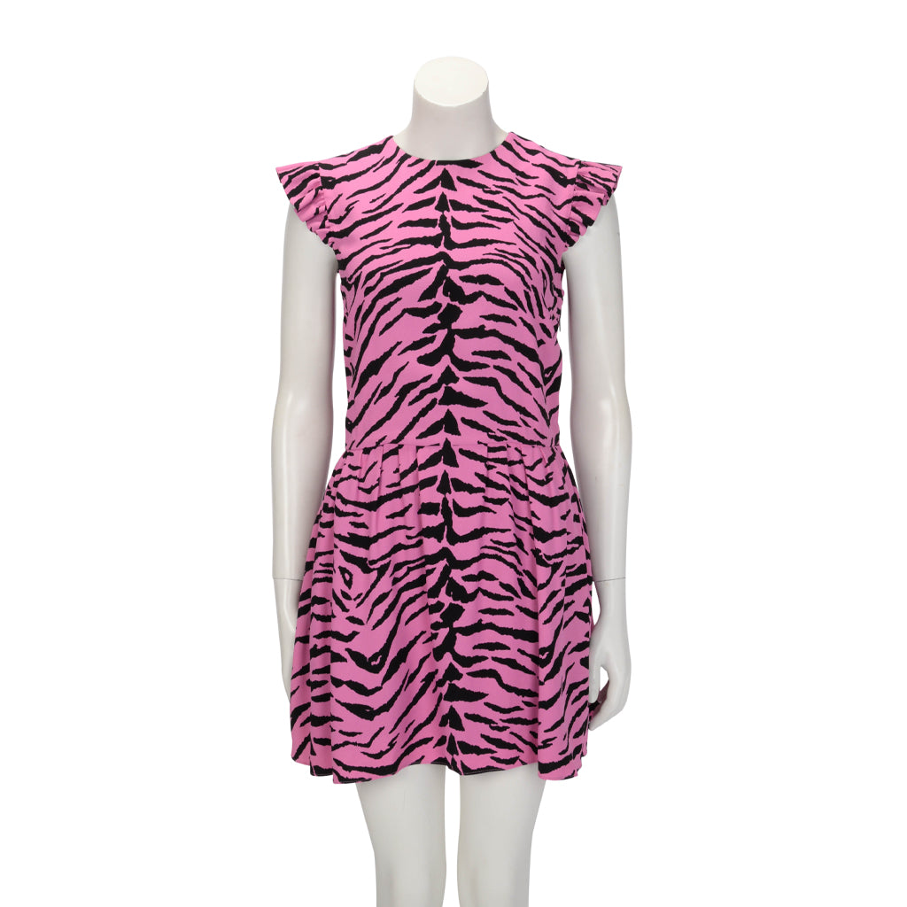 Saint Laurent Pink Zebra Print Dress FR 38