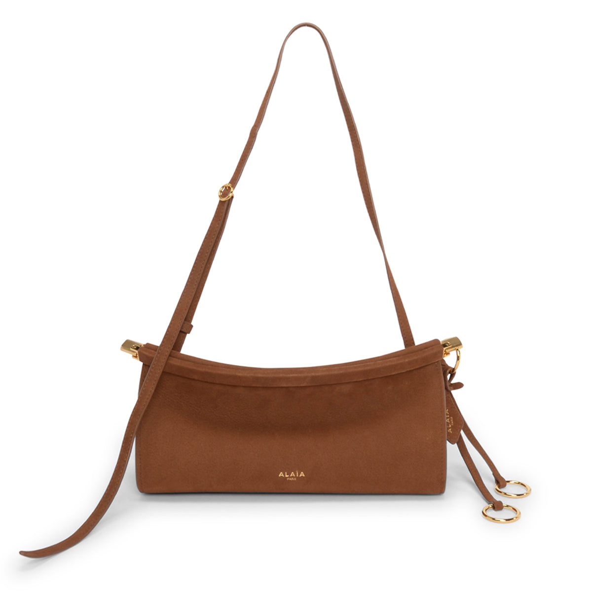 Alaia Brown Nubuck Le Click East West Small Bag