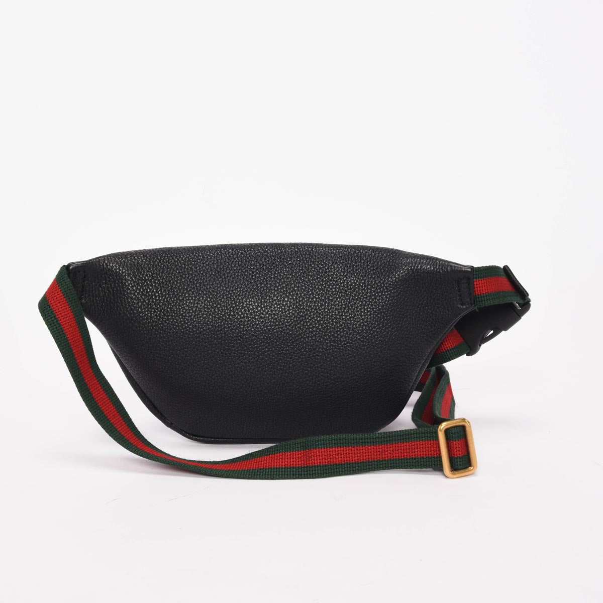 Gucci Black Grained Calfskin Logo Belt Bag