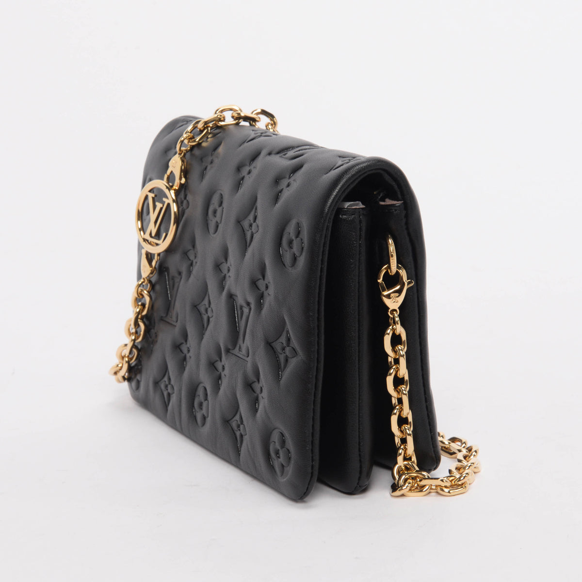 Louis Vuitton Black Monogram Lambskin Coussin Pochette