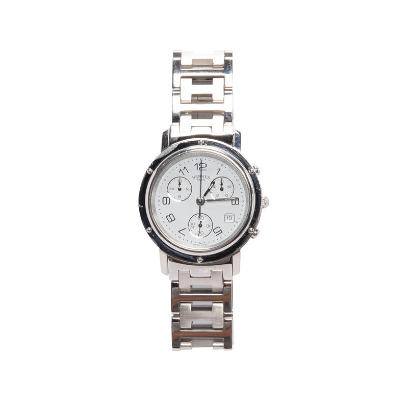 Hermes Stainless Steel Chrono Clipper Watch - Blue Spinach