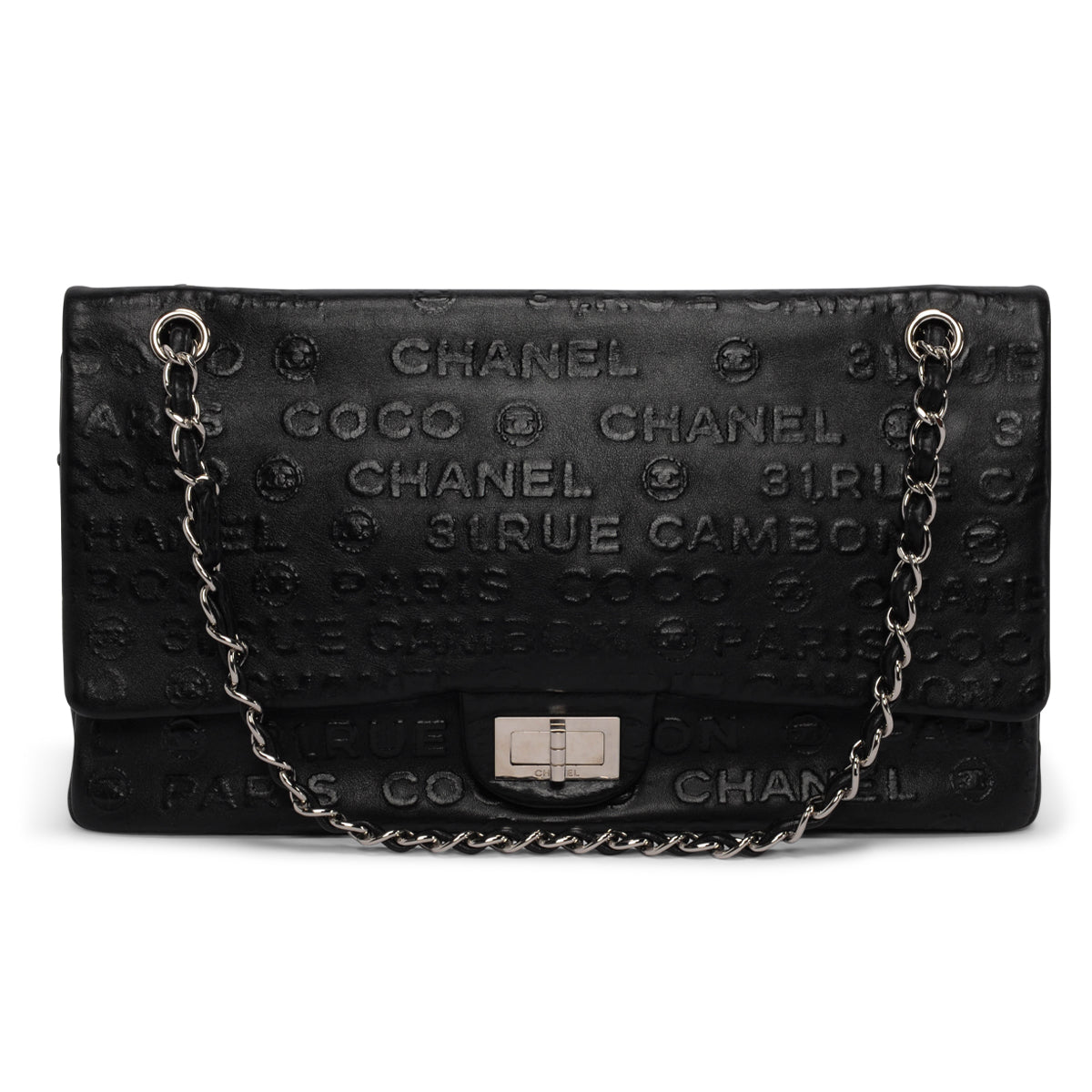 Chanel Black Unlimited Embossed Reissue 228 Flap Bag