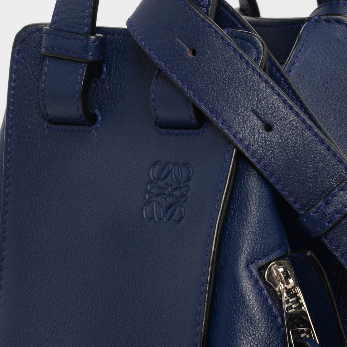 Loewe Navy Calfskin Small Hammock Bag